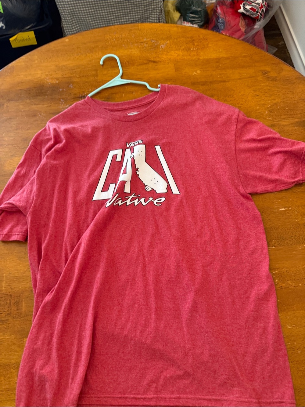 Vans Red 'CALI Native' Short Sleeve Tee xl